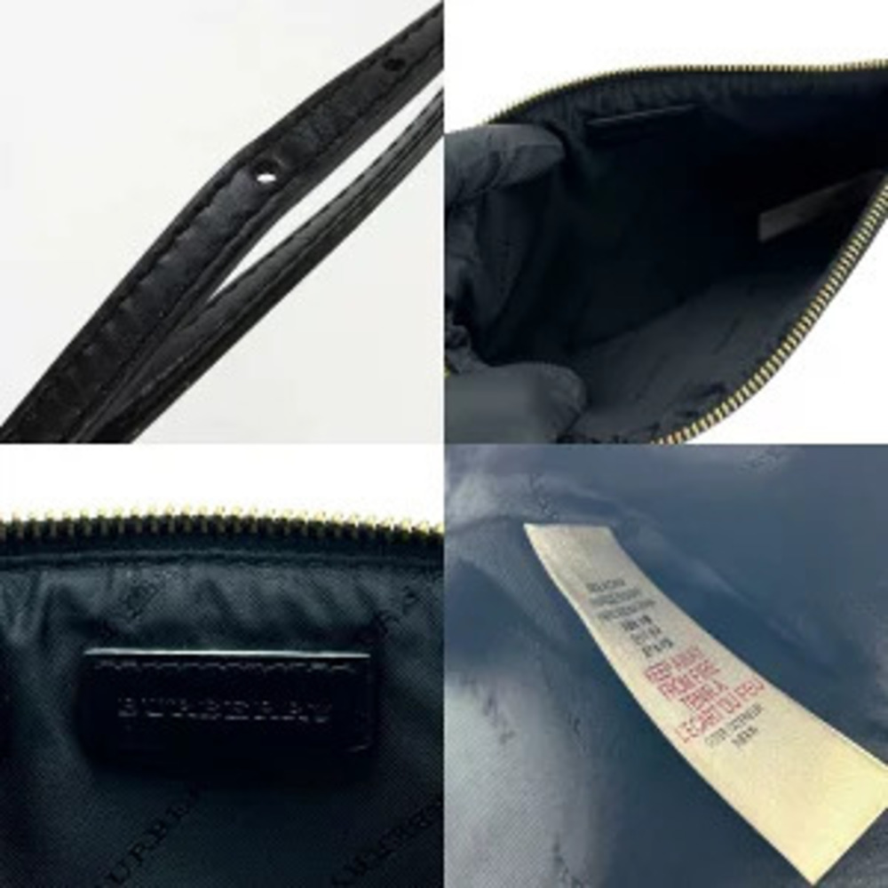 Burberry Shoulder Bag Leather Beige Black Nova Check Shadow Black Horse Pouch - Picture 9 of 11